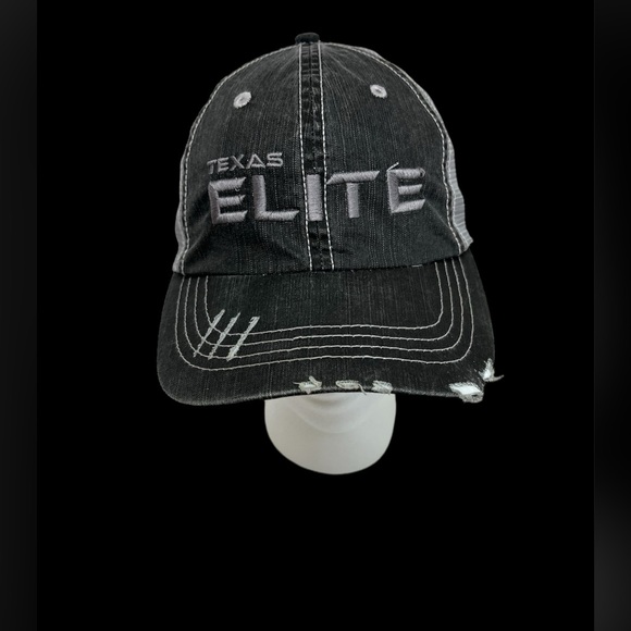 Texas Elite Ball Cap Distressed Strapback Spacecity Gray Mesh Trucker Adjustable - Picture 9 of 9